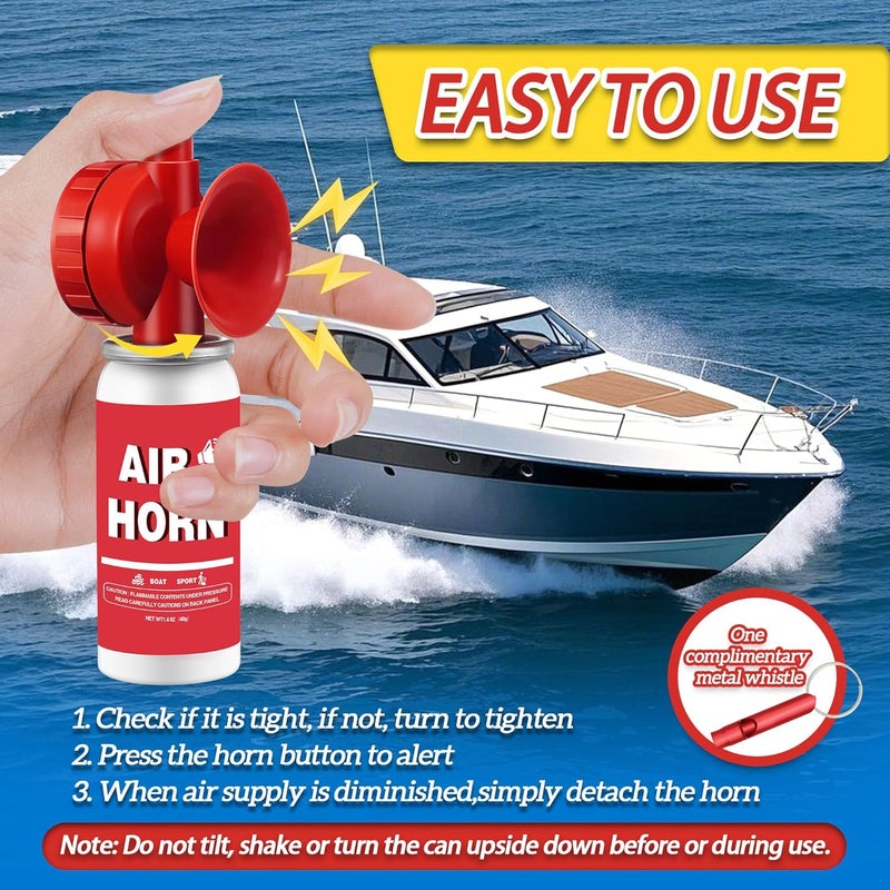 TatHello 1.4oz Boat Air Horn,130DB Loud Mini Safety Bear Horn Can,Air Horns for Self Defense,Emergency,Sporting Events,Camping essentials,2 Pack - Image 4